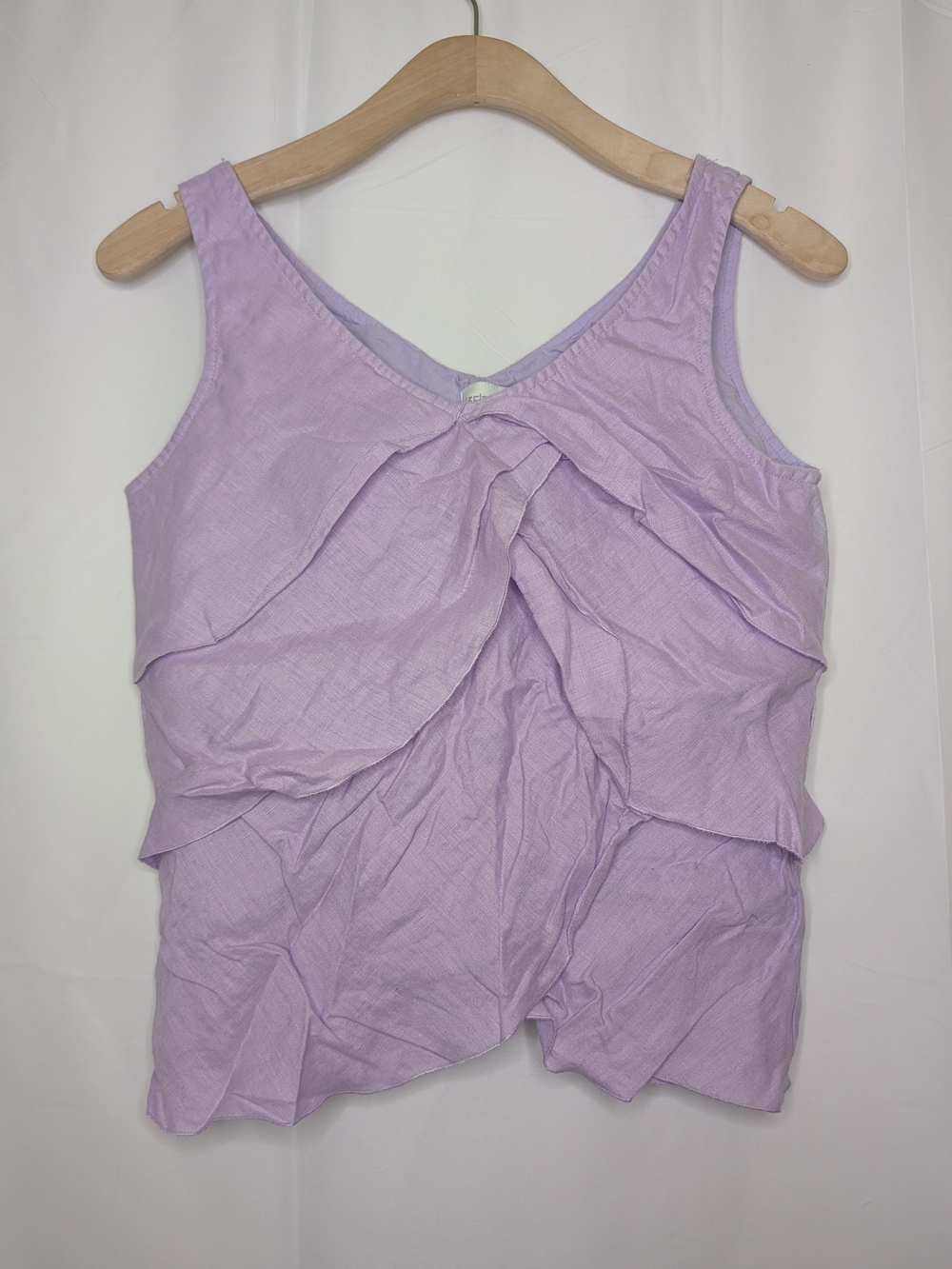 Y2K Liz Claiborne Lavender Ruffle Tiered Sleeveless Tank
